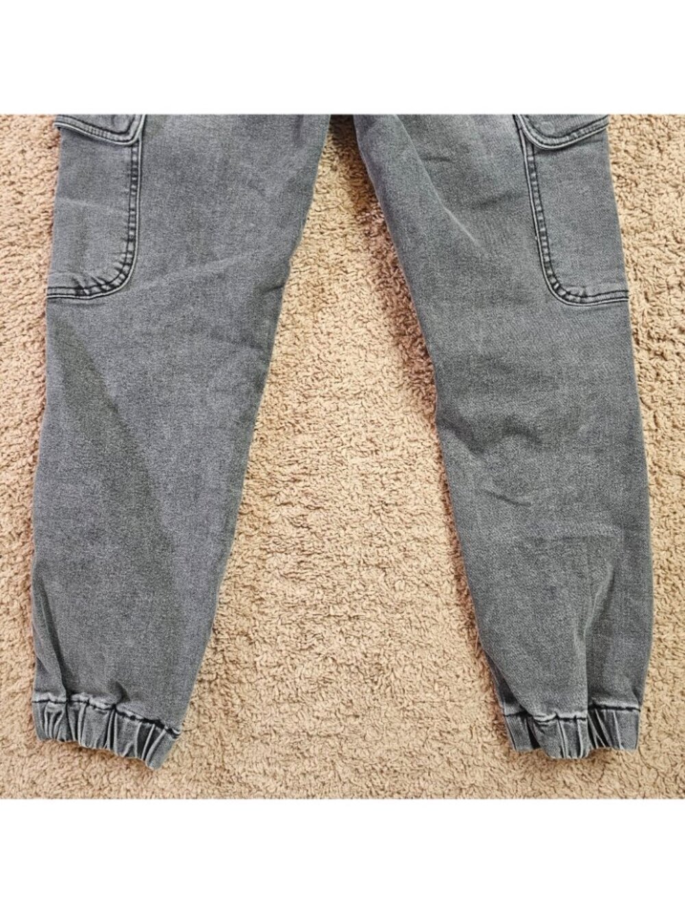 SO Jeans Cargo Pants Womens XS 27x25 Gray High Rise Joggers Denim Stretch Pocket - Picture 11 of 12